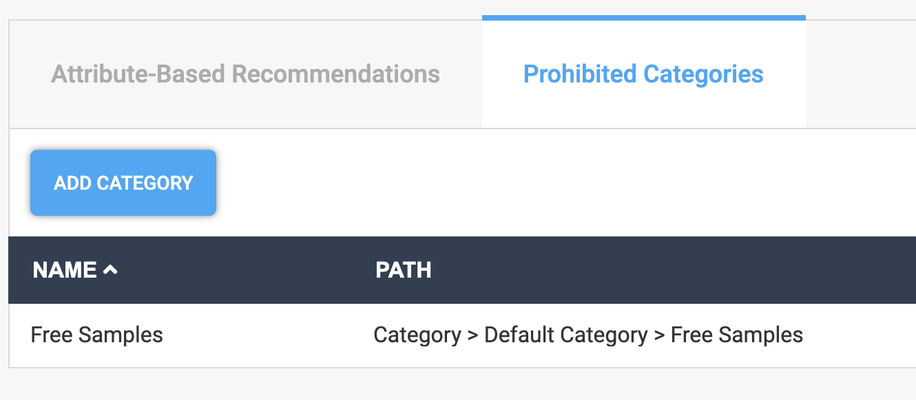 Cross Sell - Prohibited Categories